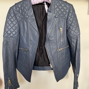 Balenciaga Quilted Gray Leather Jacket